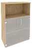 Офисный шкаф средний широкий со стеклом