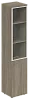 Офисный шкаф высокий узкий со стеклом правый