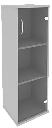 Офисный шкаф узкий средний со стеклом, Л/Пр.