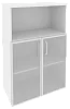 Офисный шкаф средний широкий со стеклом в раме