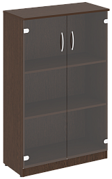 Офисный шкаф средний со стеклом