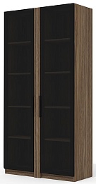 Офисный шкаф высокий со стеклом (полки ЛДСП)