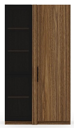 Офисный шкаф высокий со стеклом (полки ЛДСП) с гардеробом